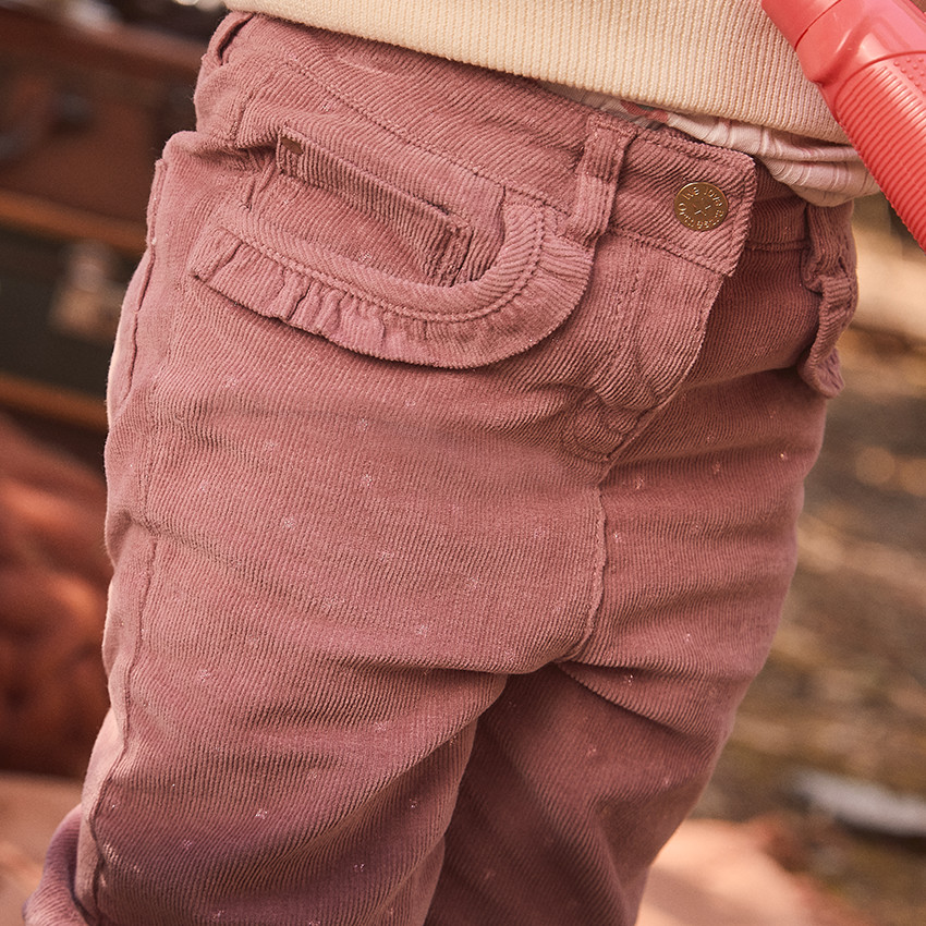 Pantalón slim de terciopelo milera estampado de estrellas para bebé niña 