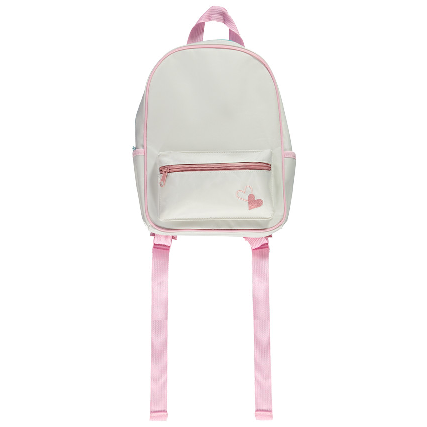 Mochila repelente al agua con bordado de corazones para niña 