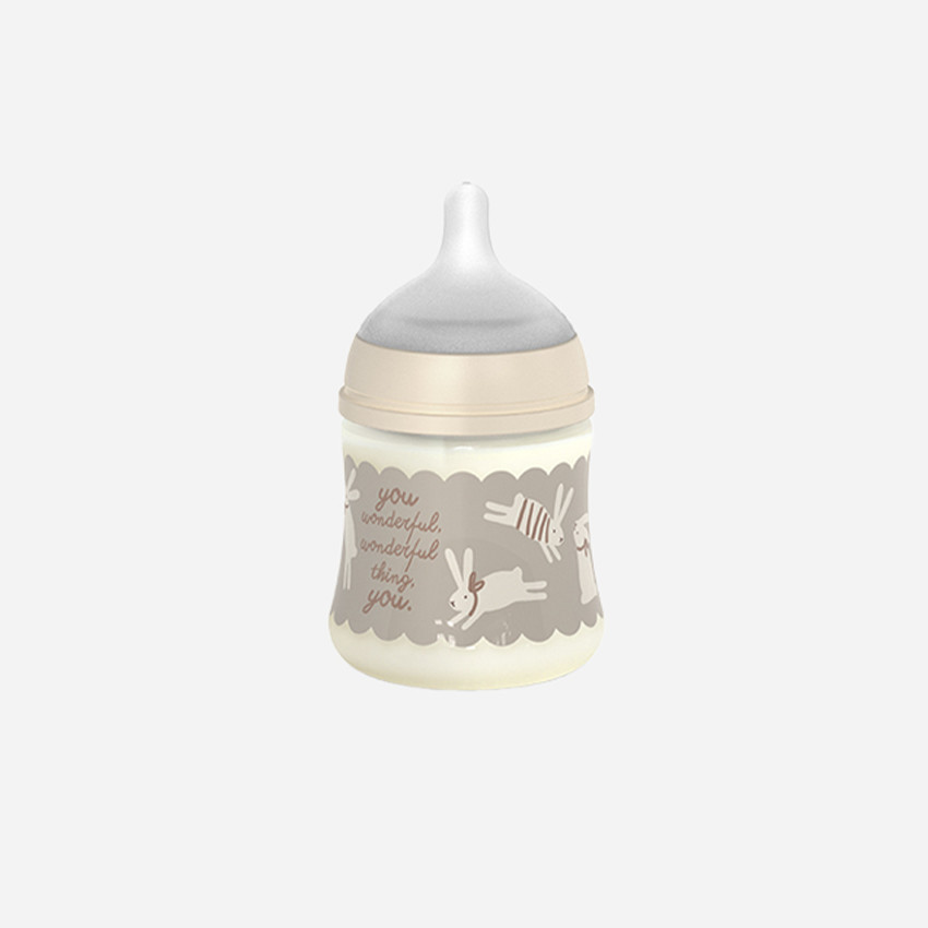 Biberón con tetina fisiológica SX PRO S 150ml Wonderland Conejos beige 