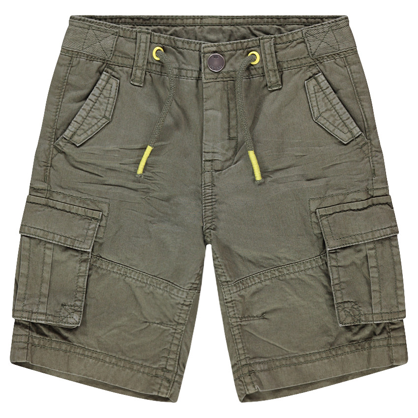 Bermudas de algodón teñido con bolsillos  