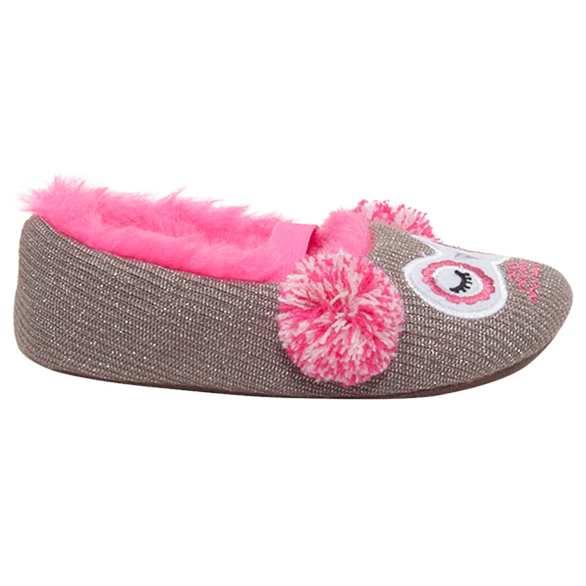 Patucos de punto brillantes con forro de peluche rosa  Additional Patucos de punto brillantes con forro de peluche rosa
