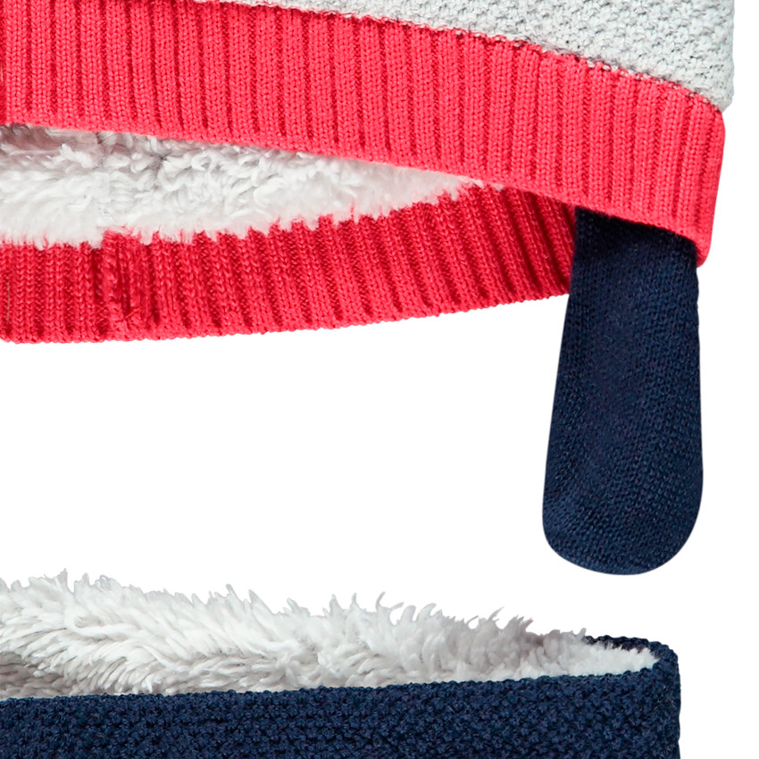 Conjunto gorro y bufanda tipo snood de punto 