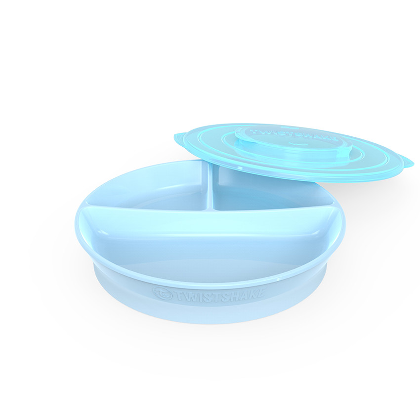 Plato compartimentado 6+ meses - Azul Pastel 