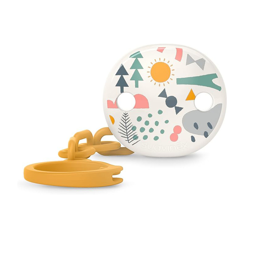 Sujetachupetes broche con pinza Walk in the park amarillo 