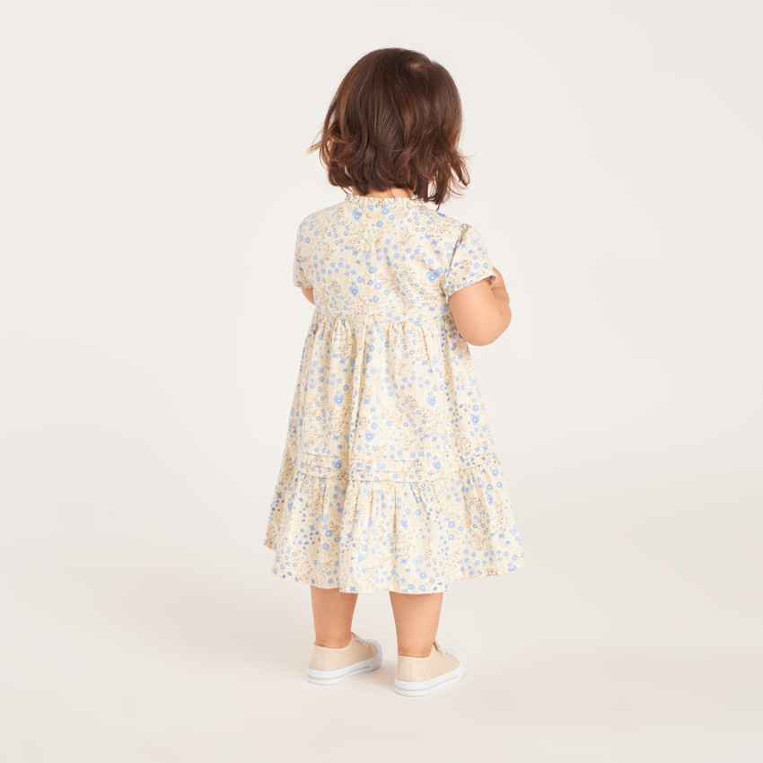 Vestido de manga corta con estampado floral para bebé niña 