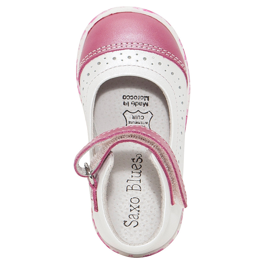 Merceditas bicolor de cuero y suelas de flores 