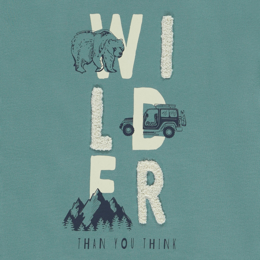 Camiseta de manga larga con parches de rizo para niño 