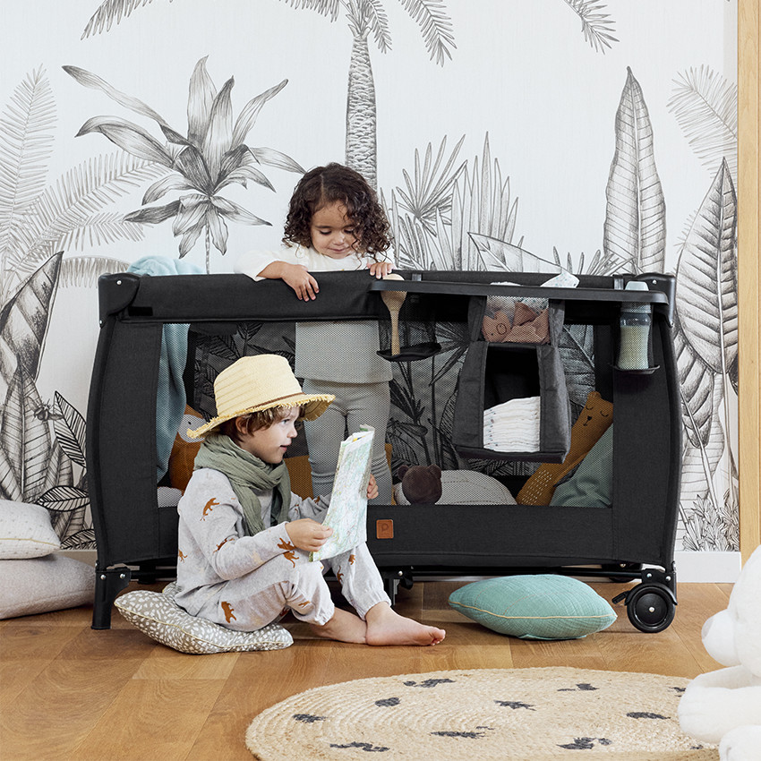 Cuna de viaje con accesorios Top All In negro 