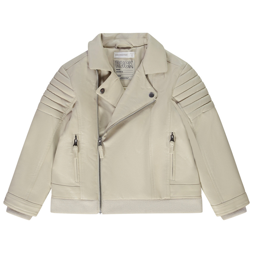 Perfecto estilo biker en piel sintética forrada para niño 