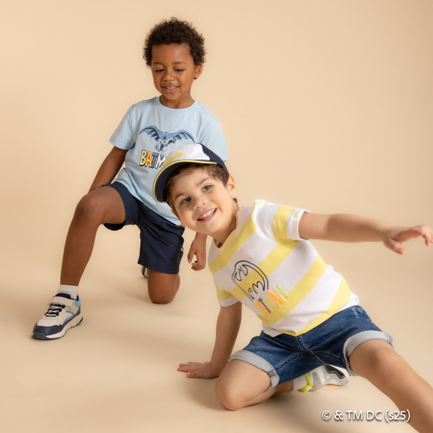 Camiseta de manga corta Batman Warner con bordado para bebé niño 