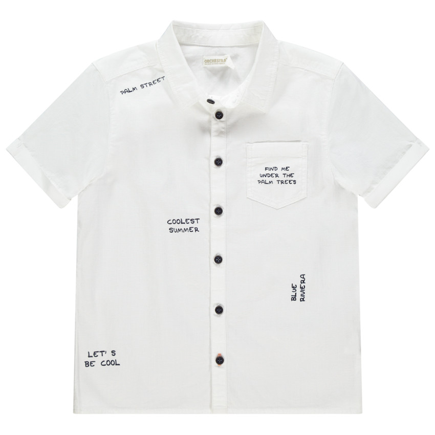 Chemise manches courtes à textes printés 