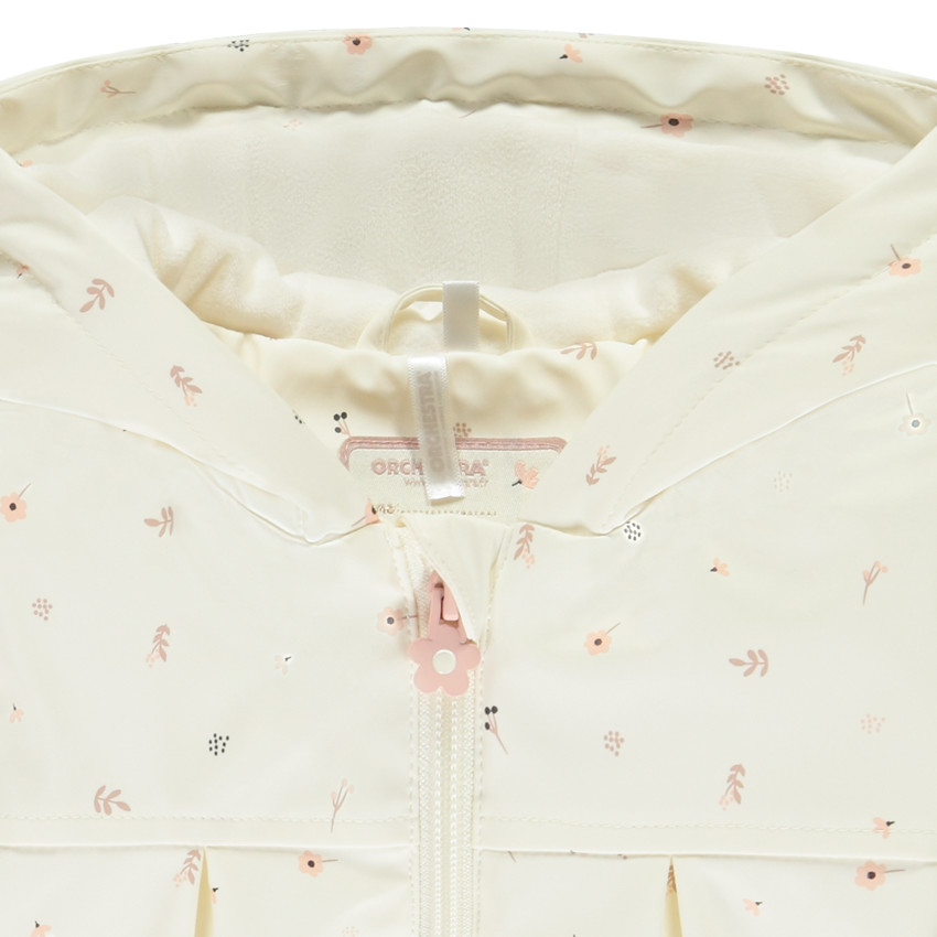 Parka impermeable con estampado de flores para bebé niña 