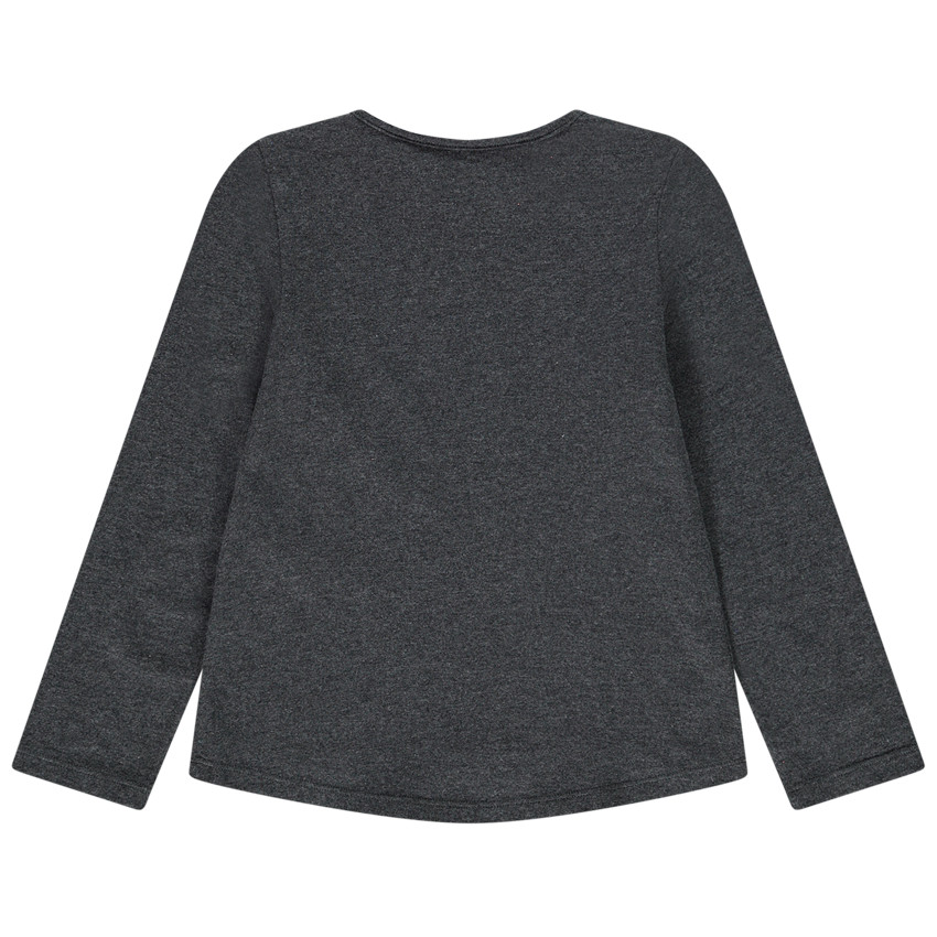 Camiseta de manga larga de punto fantasía para niña 