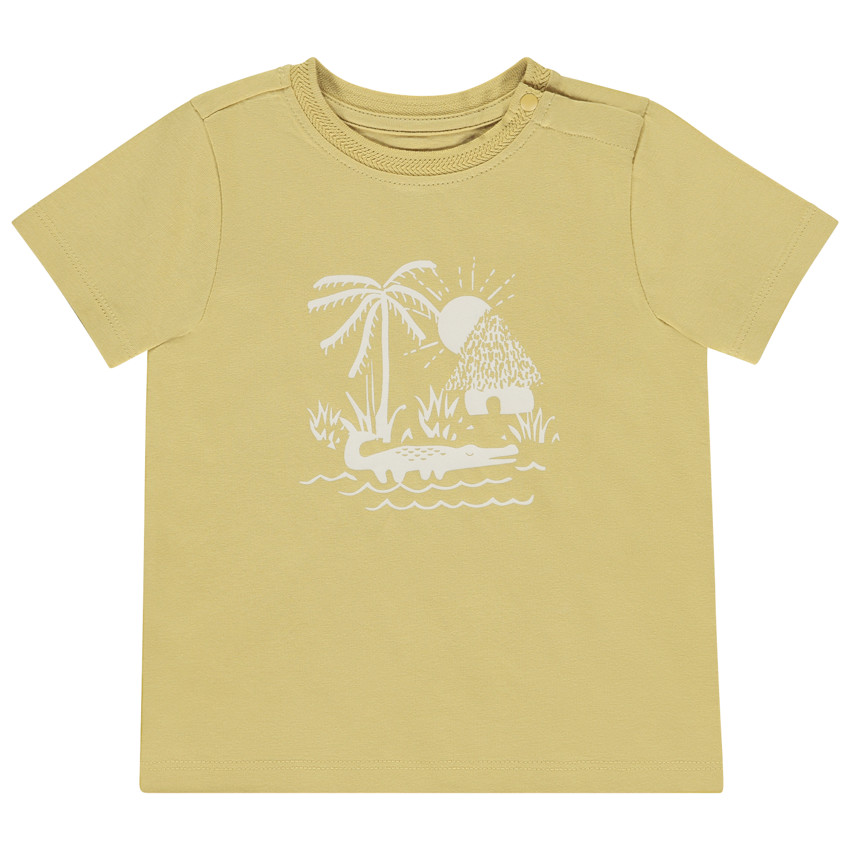 Camiseta de manga corta estampada savana para bebé niño 