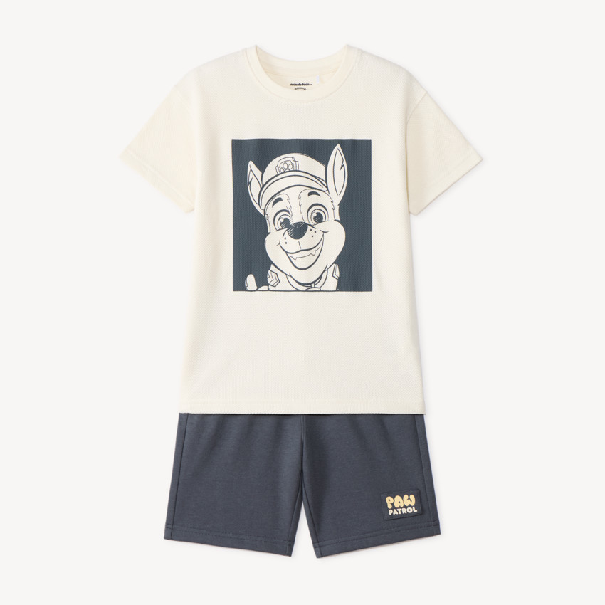 Conjunto de 2 piezas camiseta + short de la Patrulla Canina para niño. 