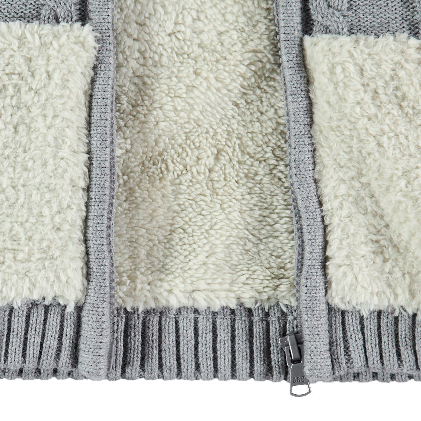 Chaleco de punto con capucha forrado sherpa  