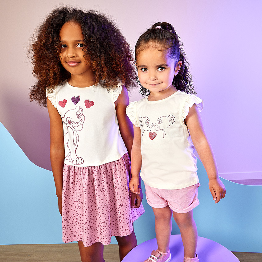 Vestido efecto 2 en 1 Nala Disney con lentejuelas mágicas para niña 