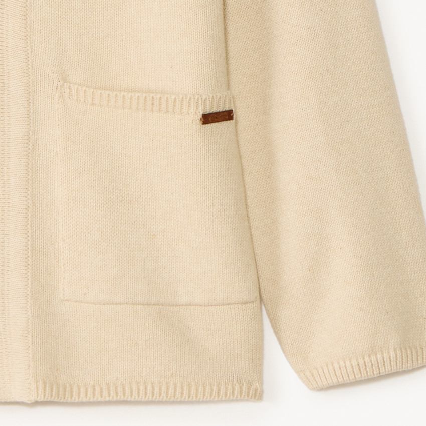 Chaleco de punto de manga larga con cuello de solapa para niño 