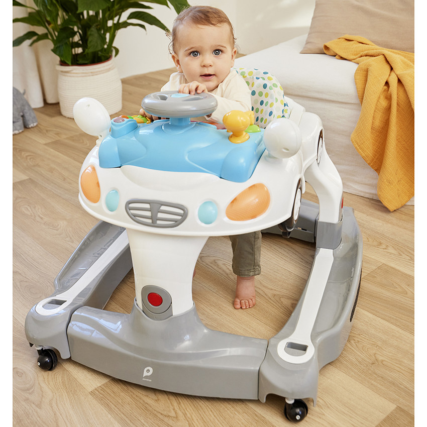 Andador 4 en 1 - Azul/Gris 