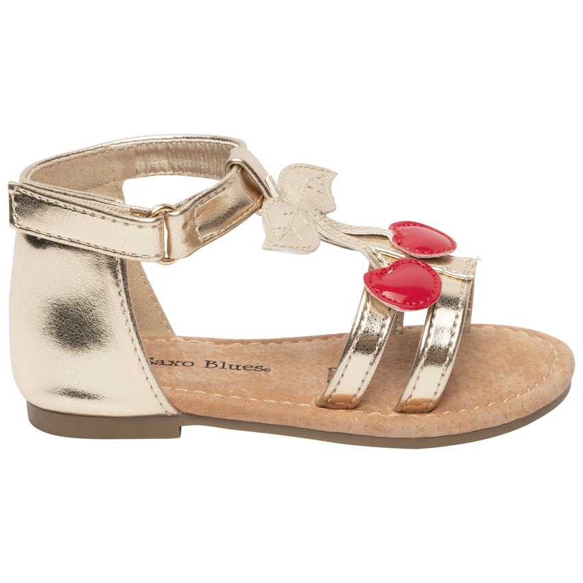 Sandalias con parche de cereza para bebé niña 
