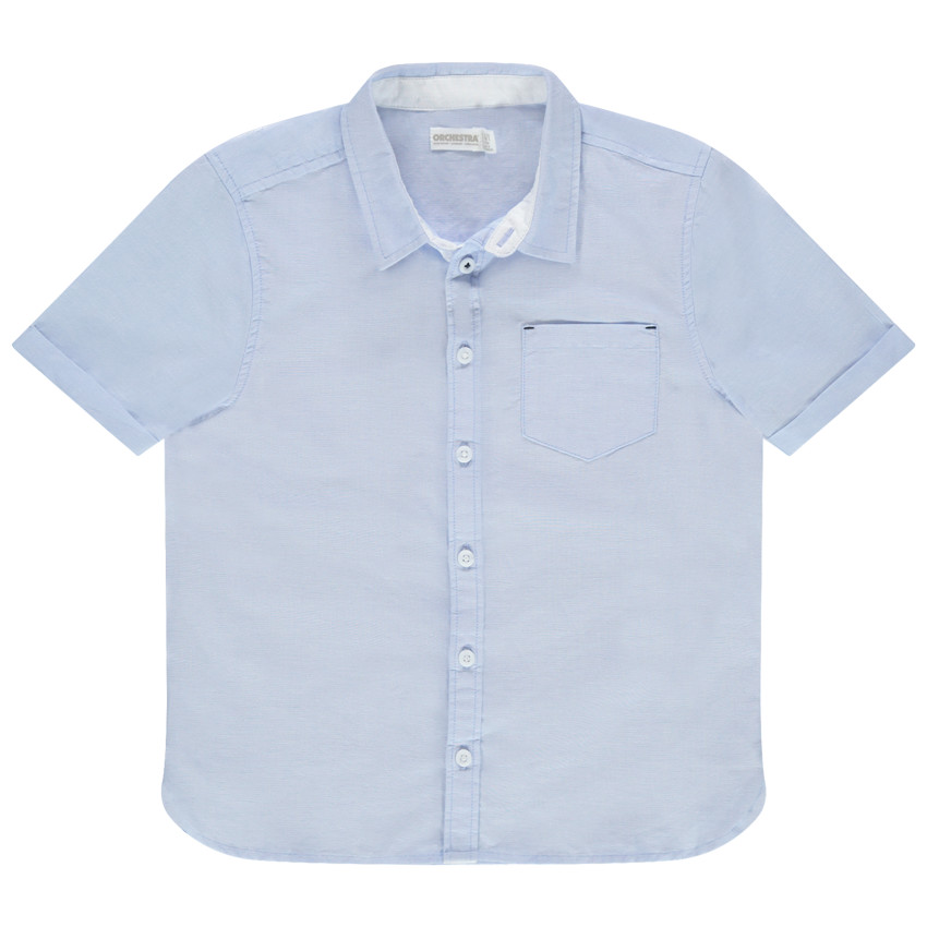 Camisa de manga corta azul con bolsillo  Additional Camisa de manga corta azul con bolsillo