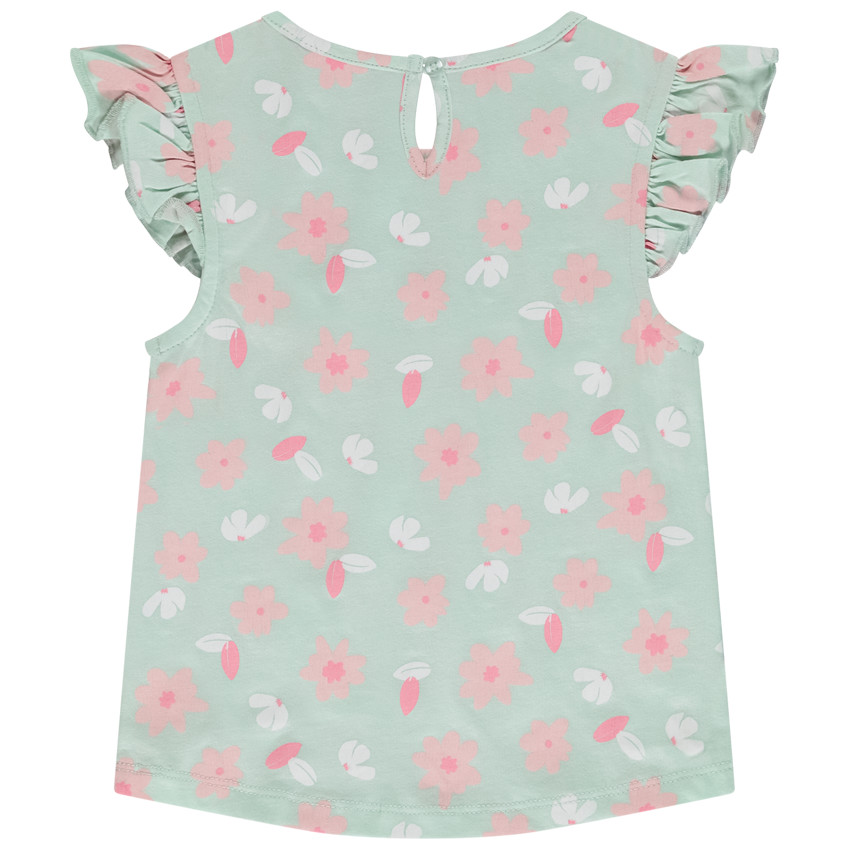 Pack de 4 camisetas de manga corta con volantes para bebé niña 