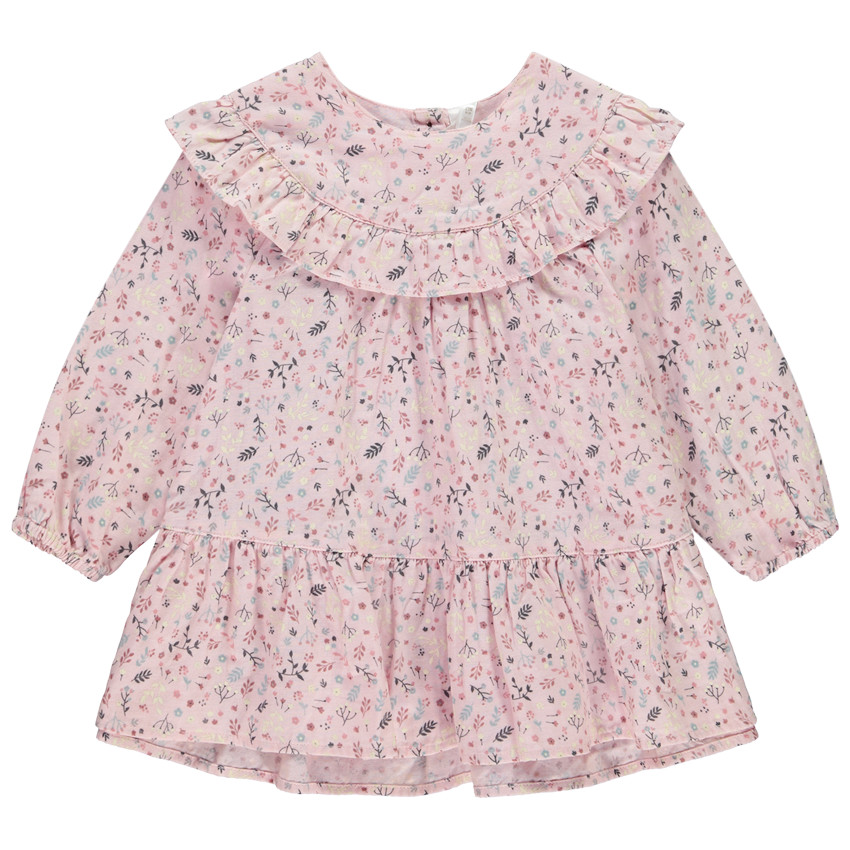 Túnica de manga larga de voile con volantes para bebé niña 