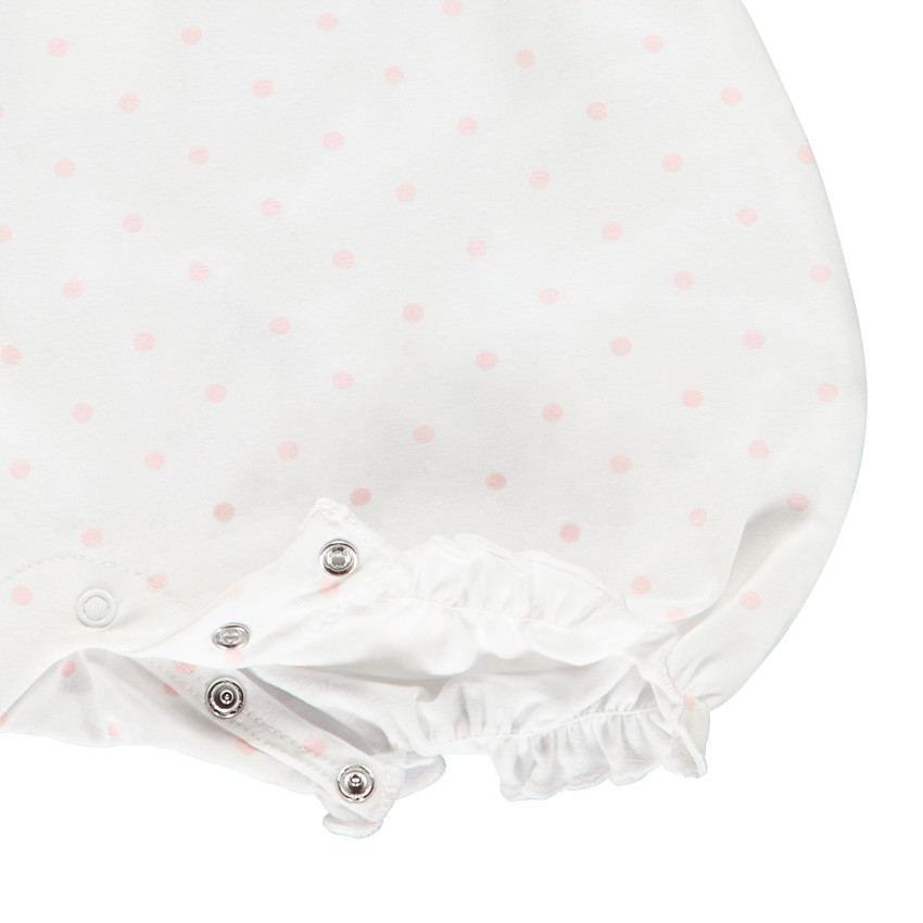 Pelele sin mangas estampado de lunares con lazo para niña bebé 