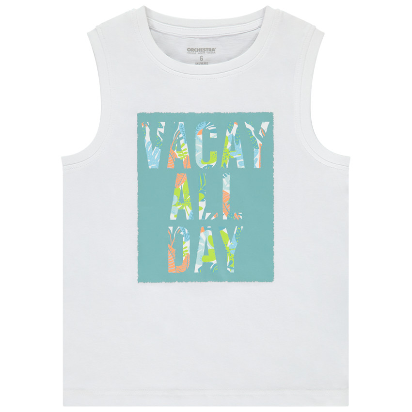 Camiseta sin mangas de punto estampada para niño 