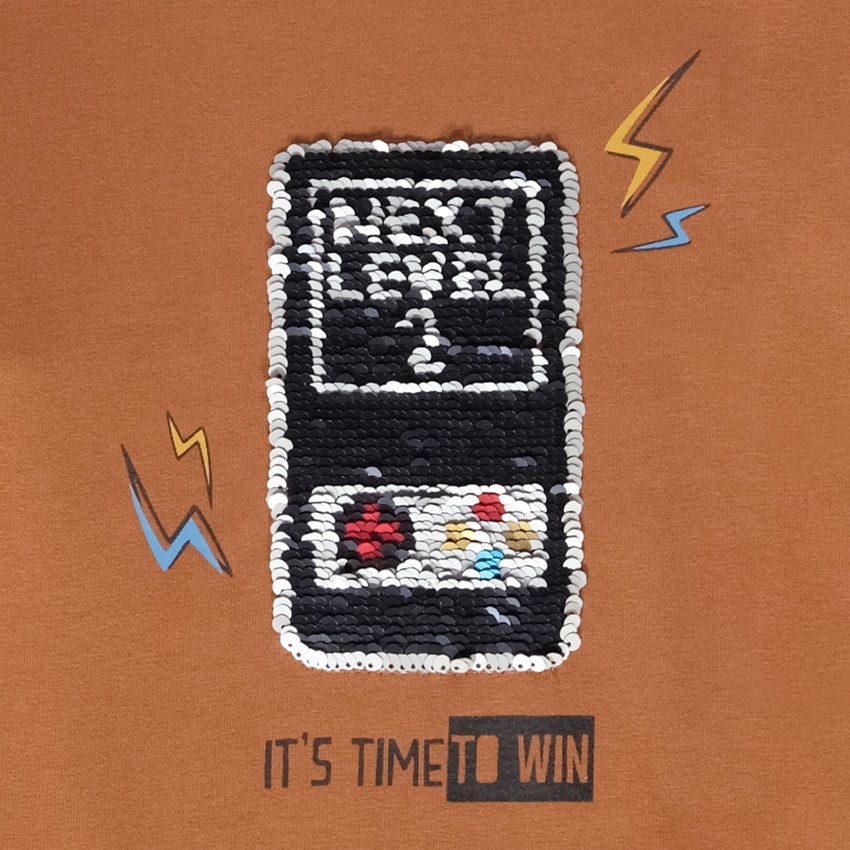 Camiseta manga larga con lentejuelas mágicas para niño 