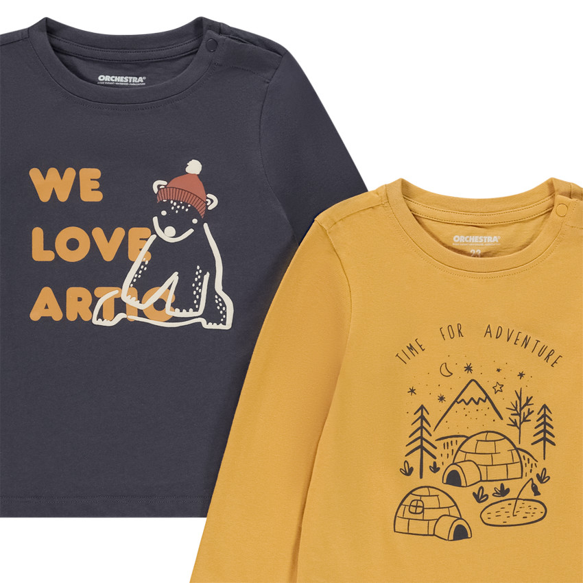 Pack de 4 camisetas de manga larga estampadas para niño 