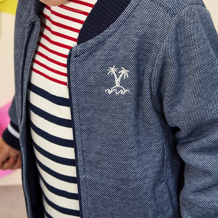 Chaleco cuello teddy de punto piqué para bebé niño 