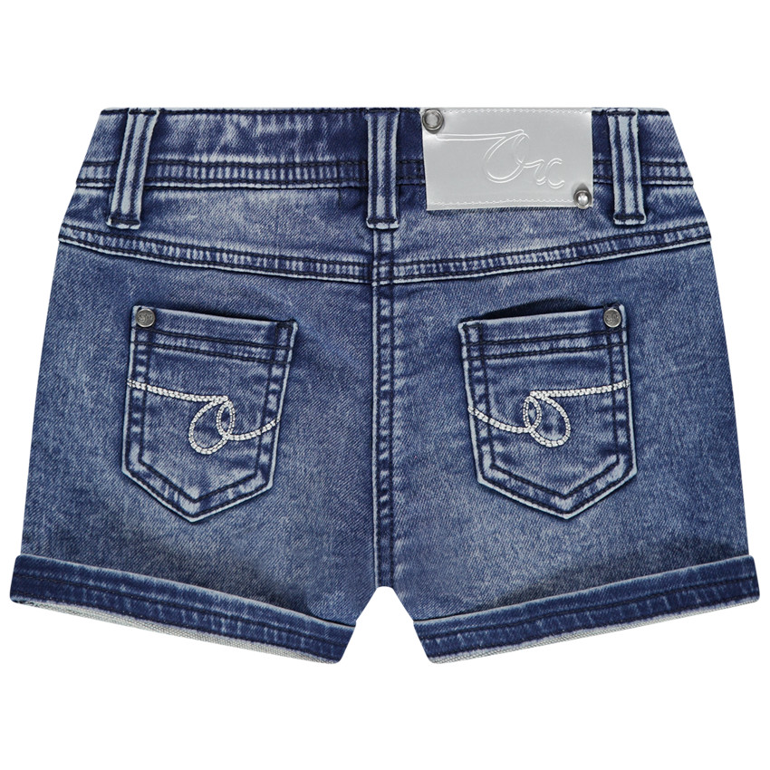 Pantalón corto de felpa vaquera con efecto desgastado  Additional Pantalón corto de felpa vaquera con efecto desgastado