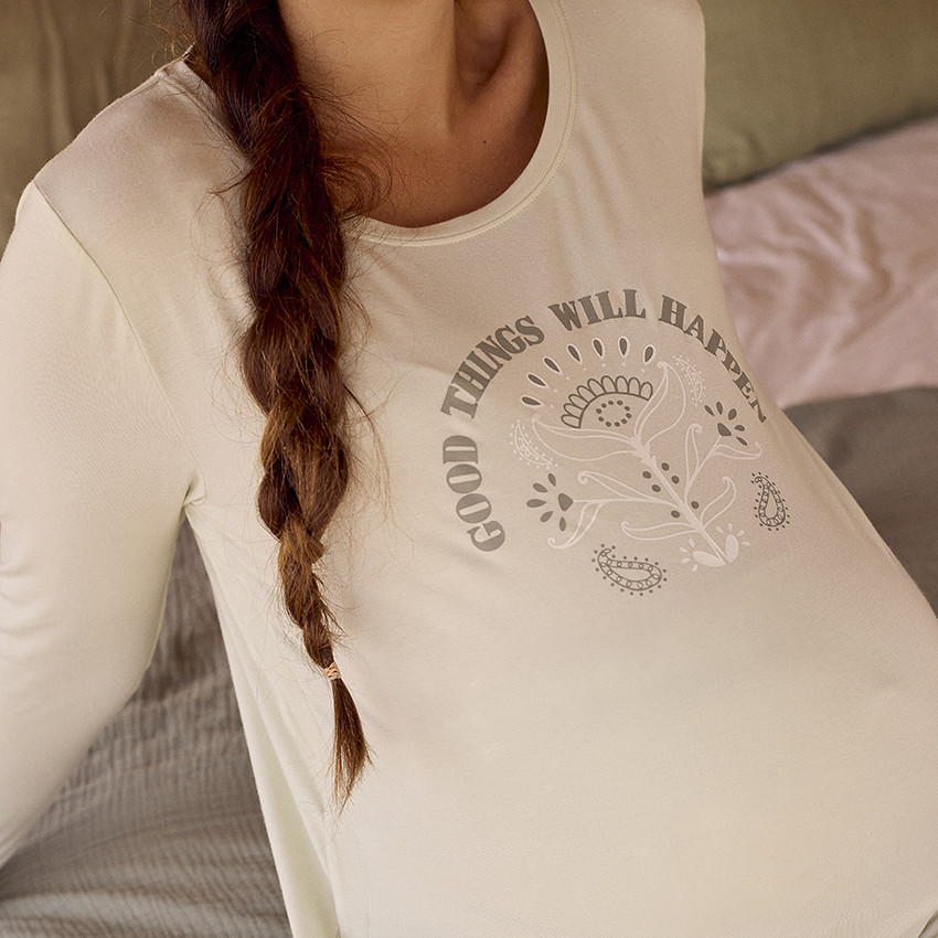 T-shirt manches longues de pyjama fantaisie à pression pour l'allaitement 