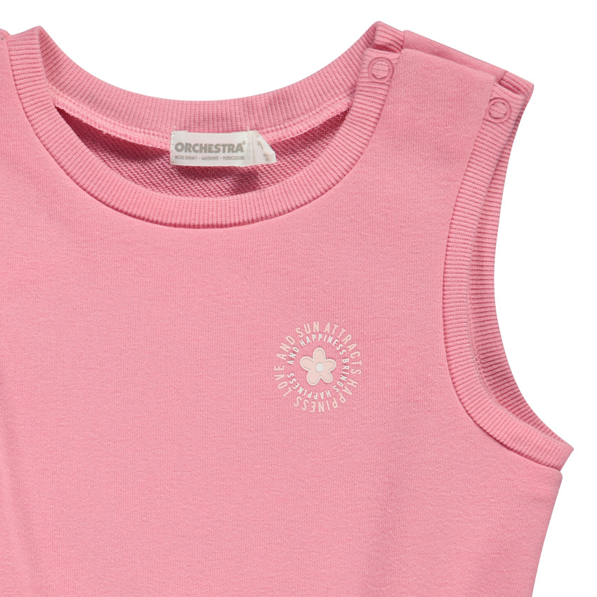 Combishort en molleton avec taille élastiquée fille 