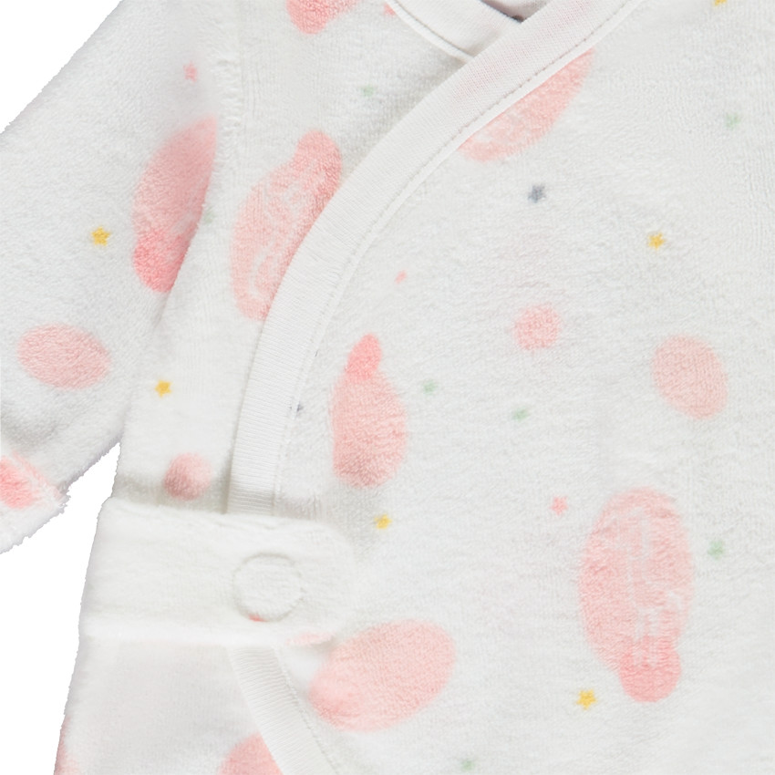 Pelele de terciopelo efecto cruzado estampado para bebé prematuro 