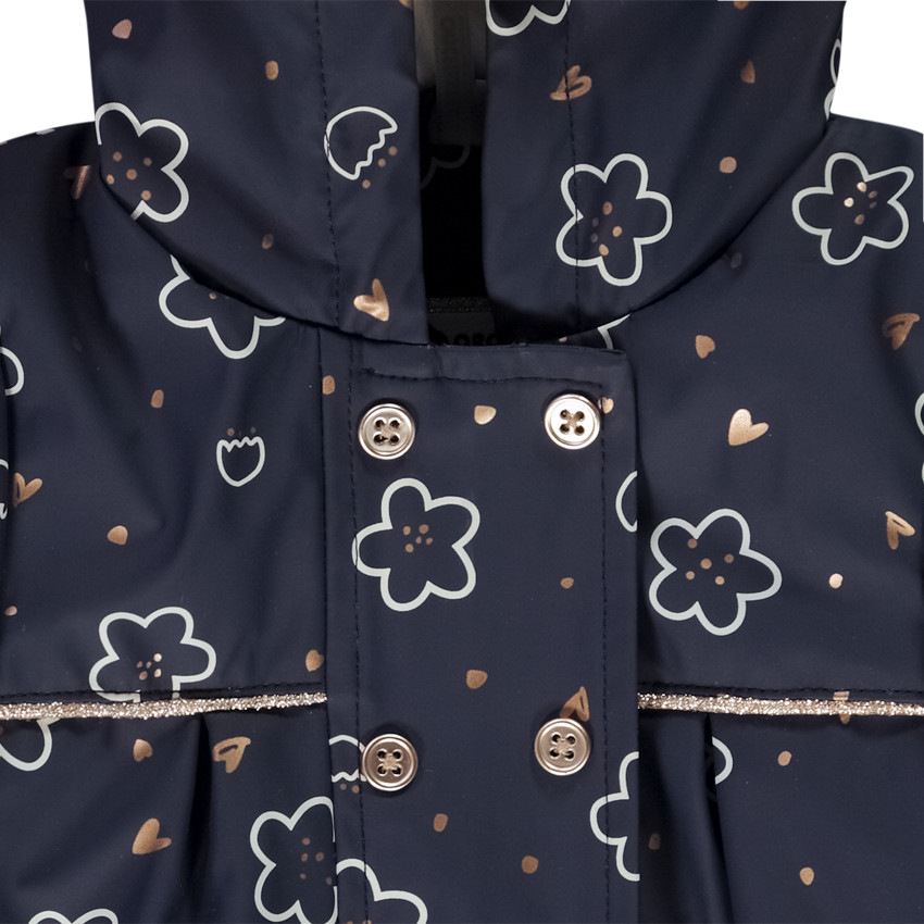 Parka de goma con capucha y estampado fantasía para bebé niña 