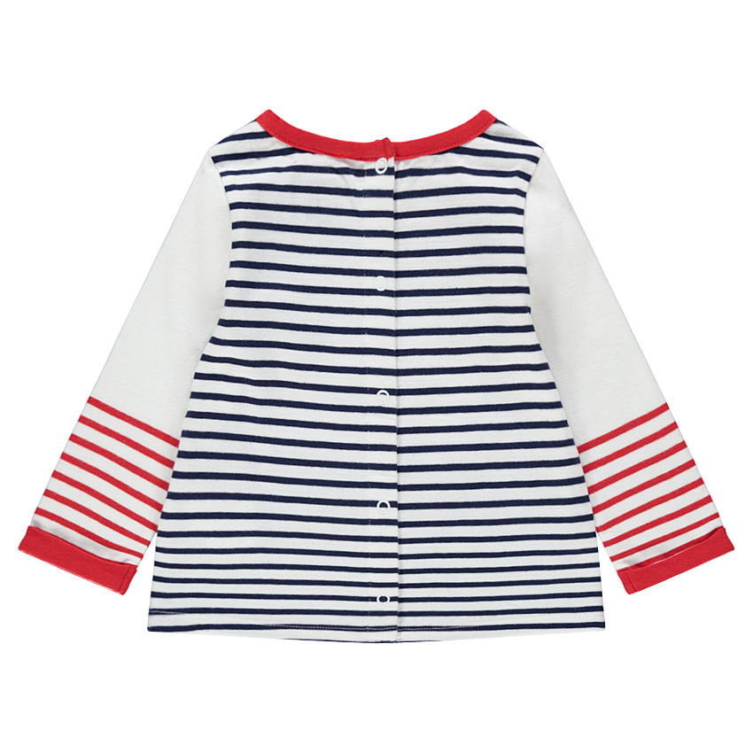 Marinera de punto con detalles bordados y lazo cosido  