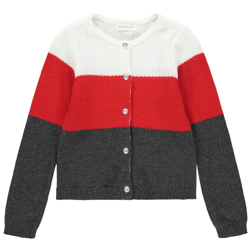 Chaqueta de punto tricolor 