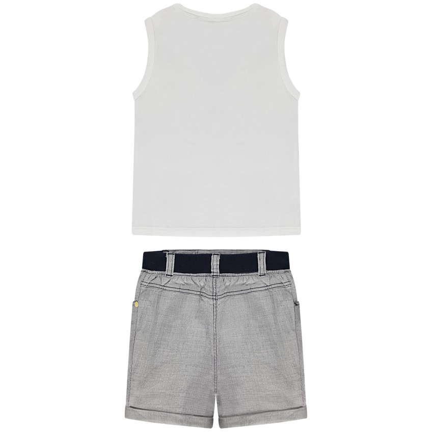 Conjunto corto de 2 piezas a micro cuadros para bebé niño 