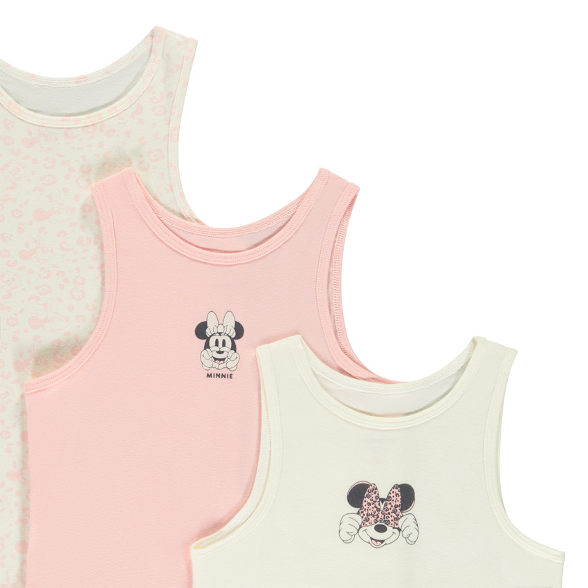 Lote de 3 camisetas interiores sin mangas de Minnie Disney para niña 