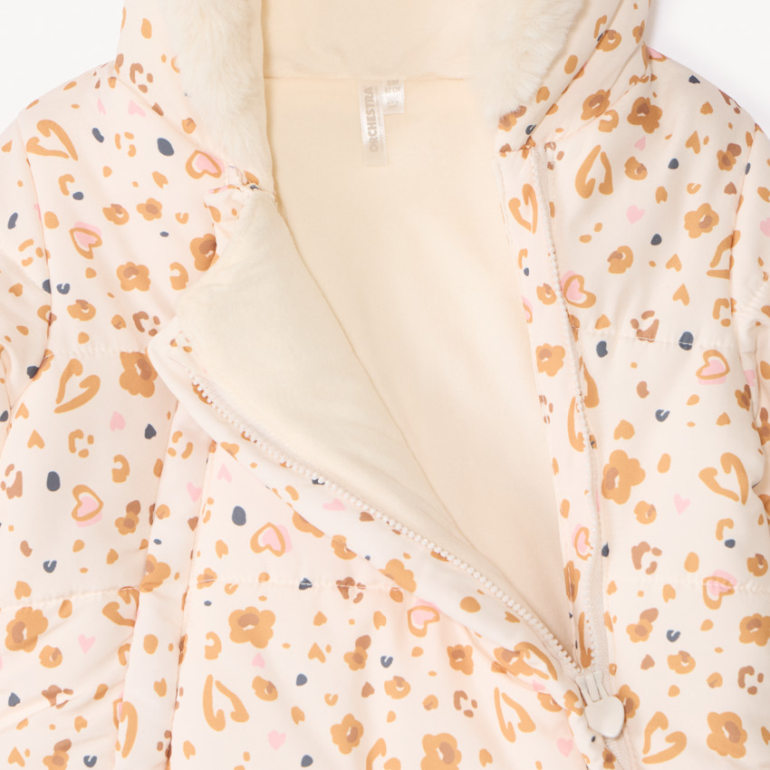 Pelele piloto con estampado fantasía para bebé niña con acabados diferentes según la edad 