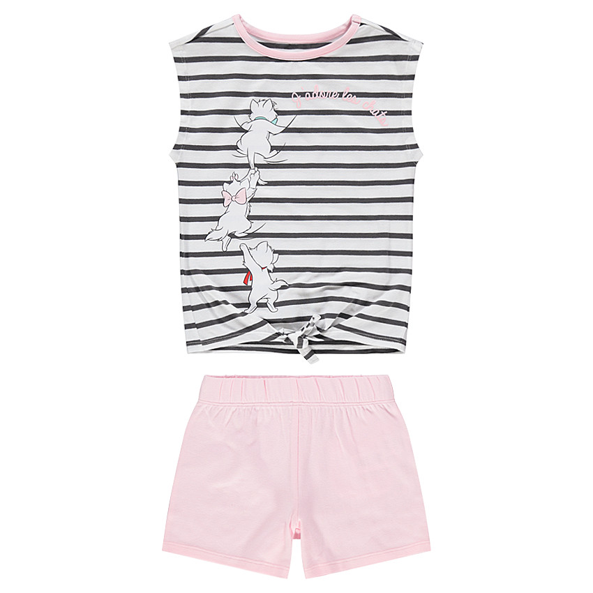 Pijama de punto con parte superior de rayas con estampado de Aristogatos ©Disney   Additional Pijama de punto con parte superior de rayas con estampado de Aristogatos ©Disney