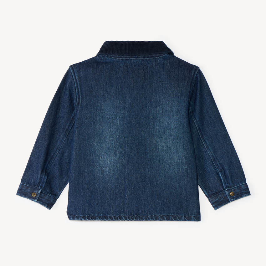 Chaqueta de mezclilla y terciopelo bicolor para bebé niño 