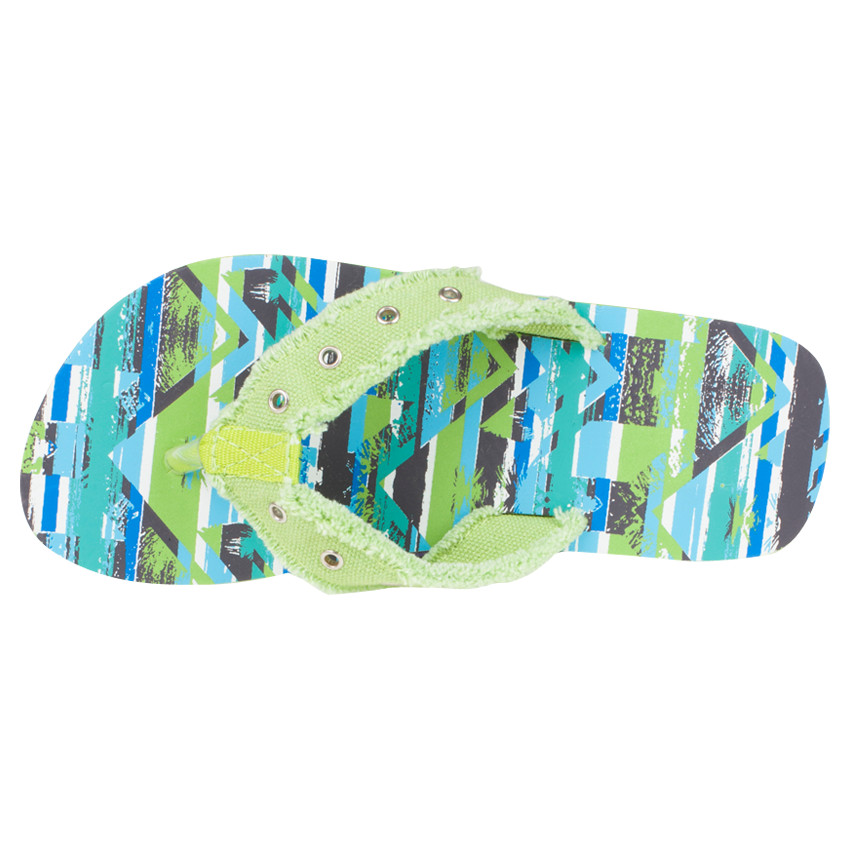 Tongs impresas gráficas con tira textil y ojales metálicos 