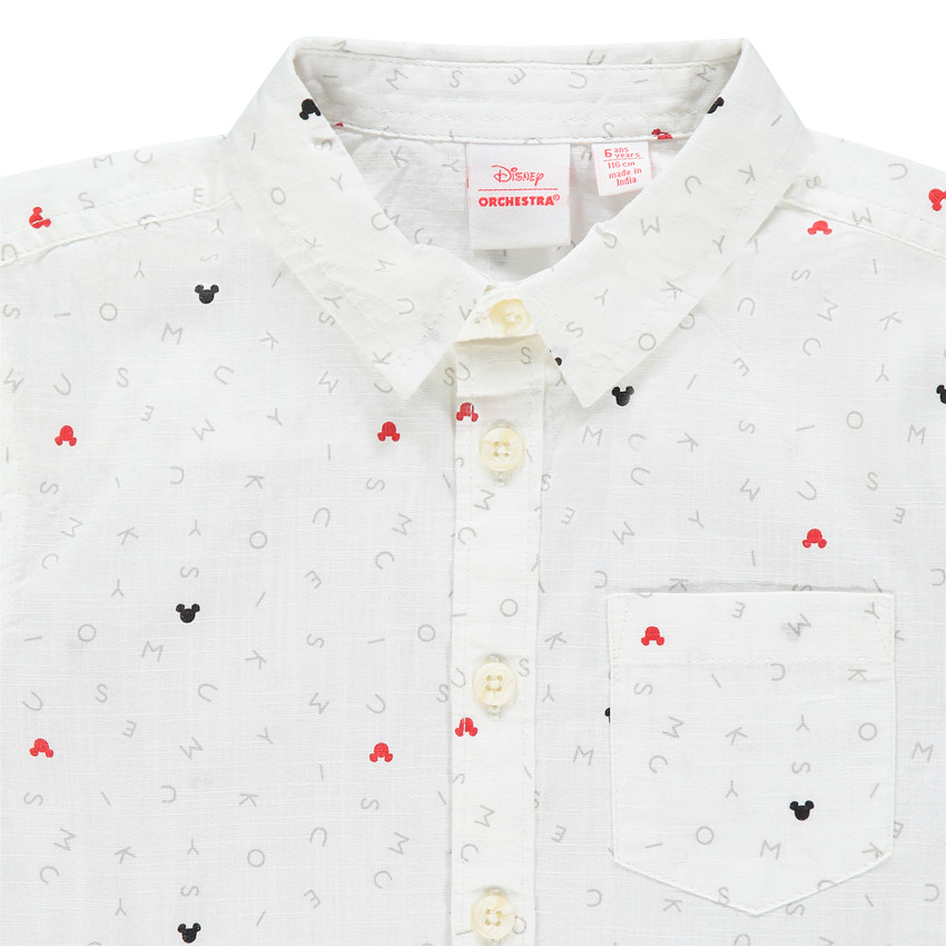 Chemise manches courtes à Mickey et lettres imprimés Disney 