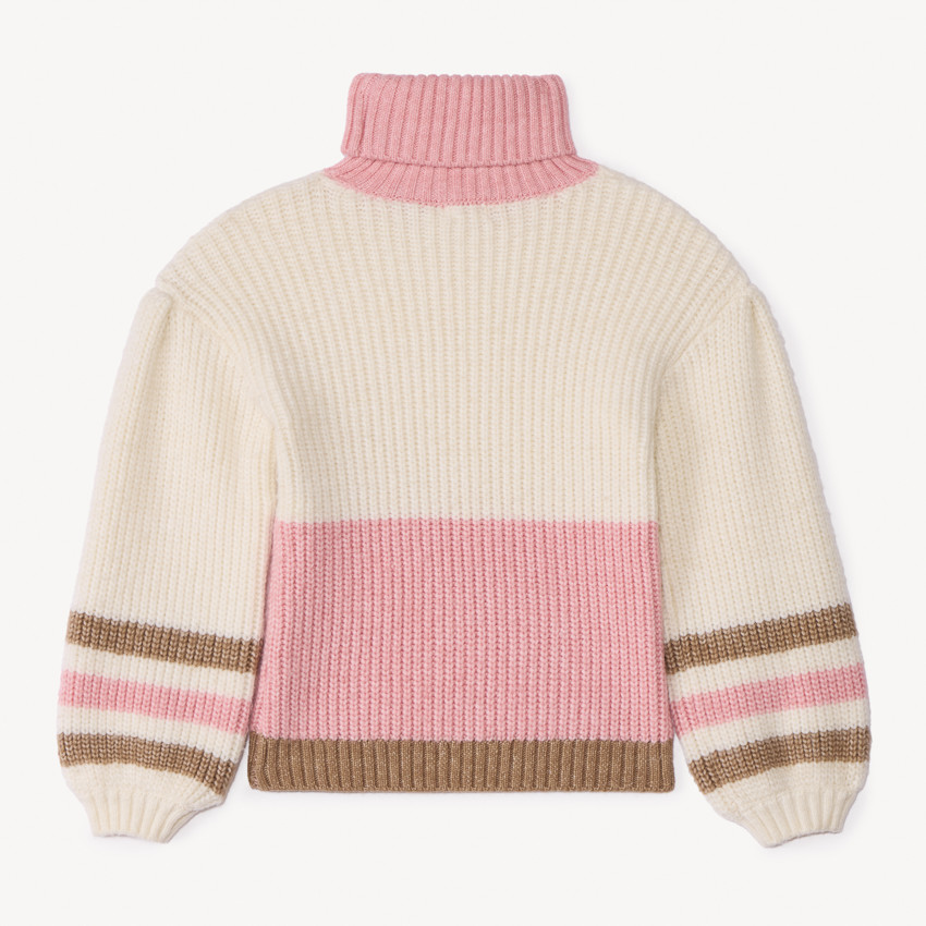 Jersey de punto oversize con cuello alto para niña 
