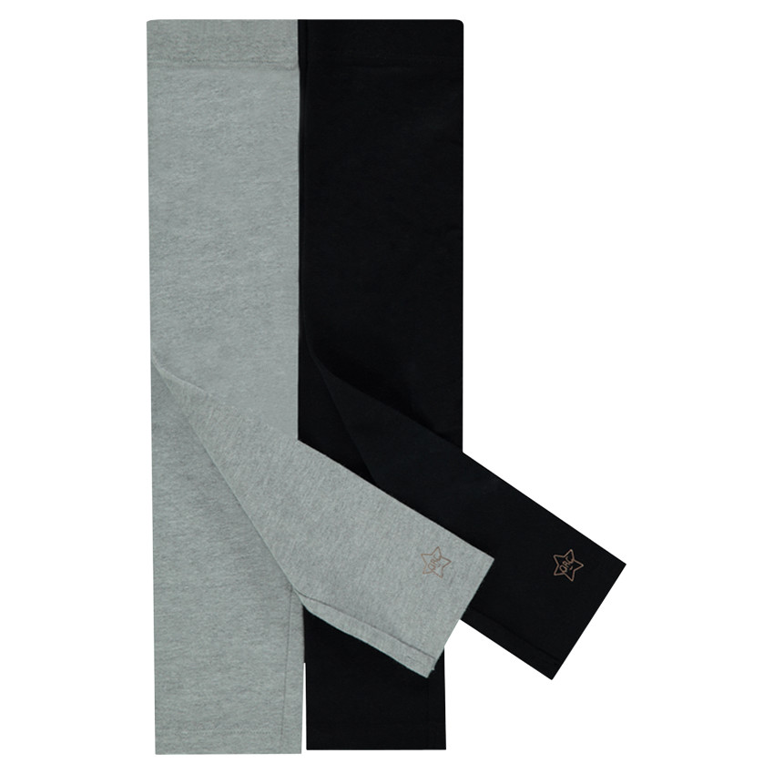Juego de 2 leggings lisos de punto 