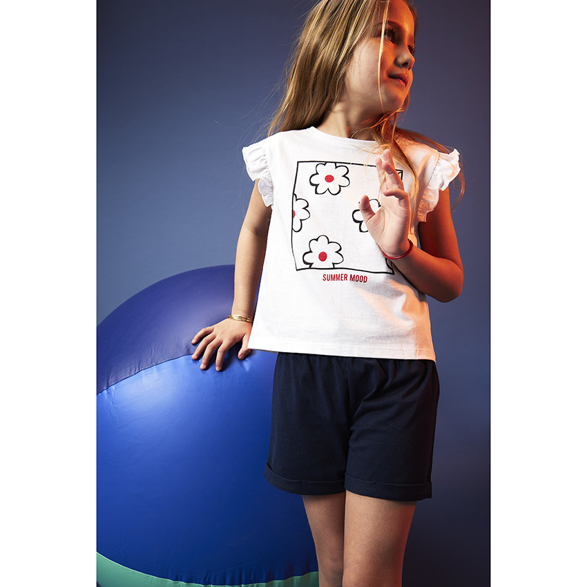 Conjunto 2 piezas camiseta de manga corta + short para niña 