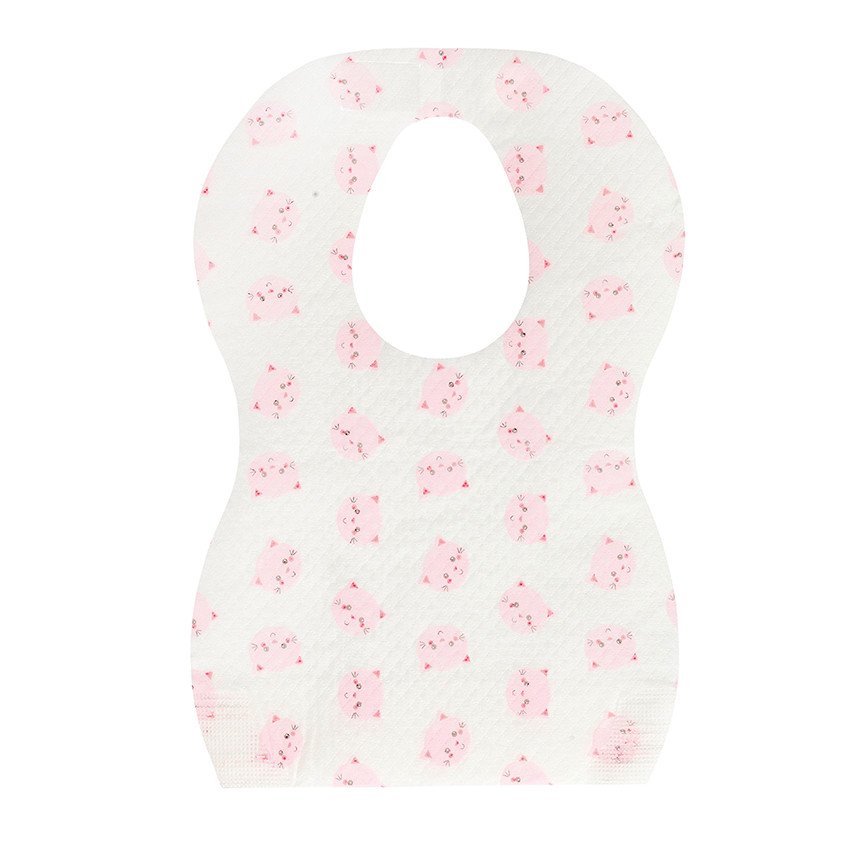 Baberos desechable estampado gato - 10 unidades 